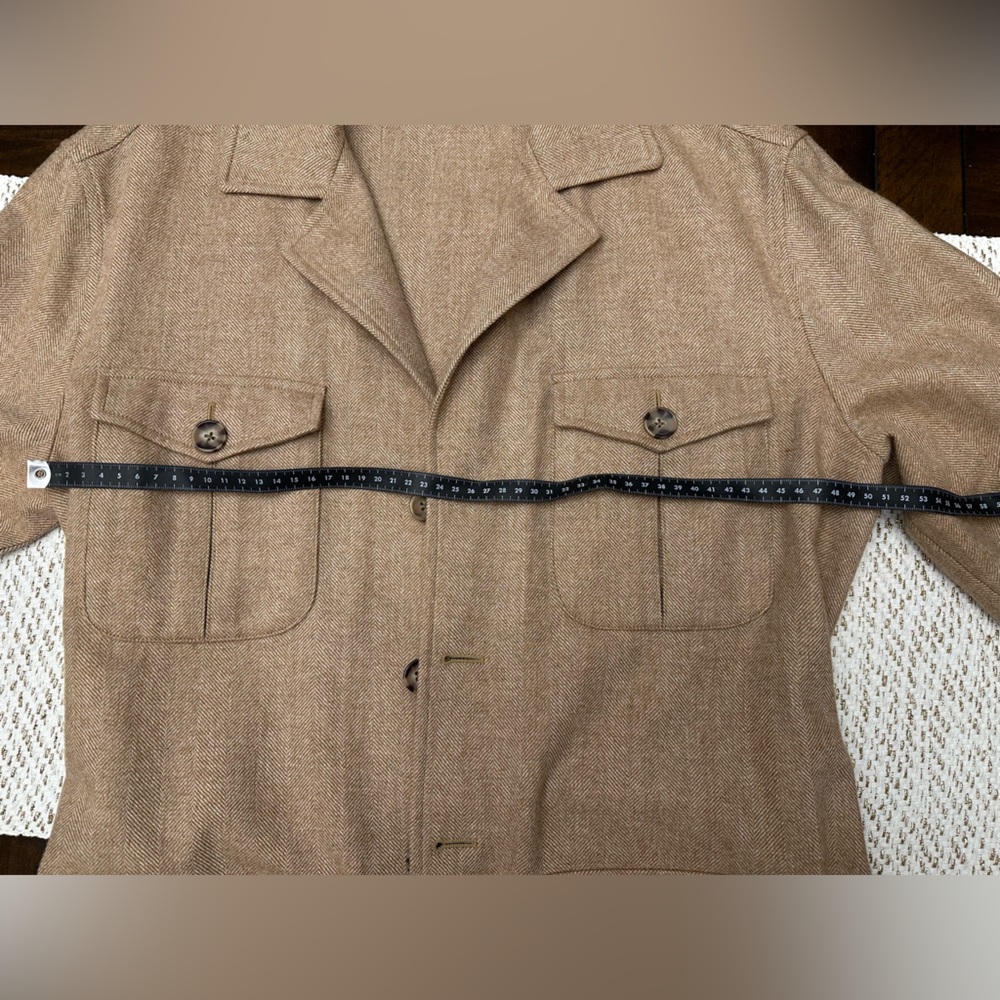 Men's Beige Belted Field Jacket - Picture 10 of 10